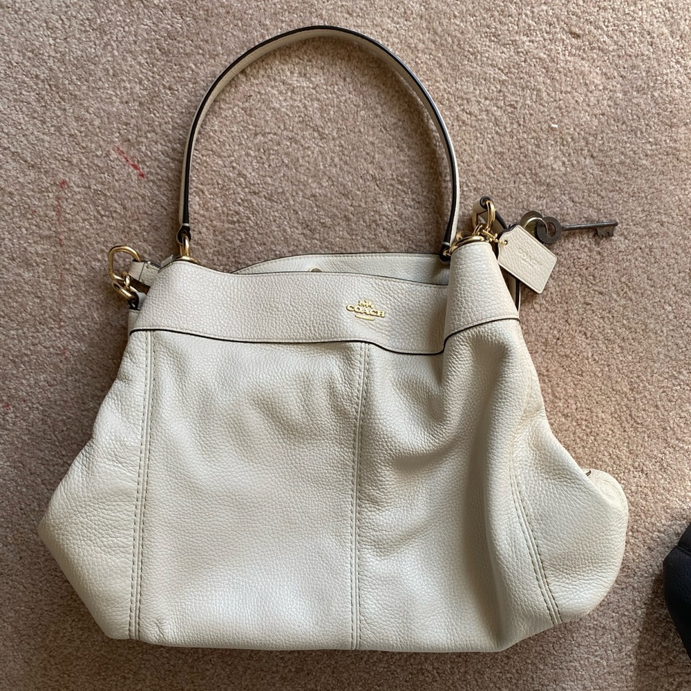 White Leather Coach Purse